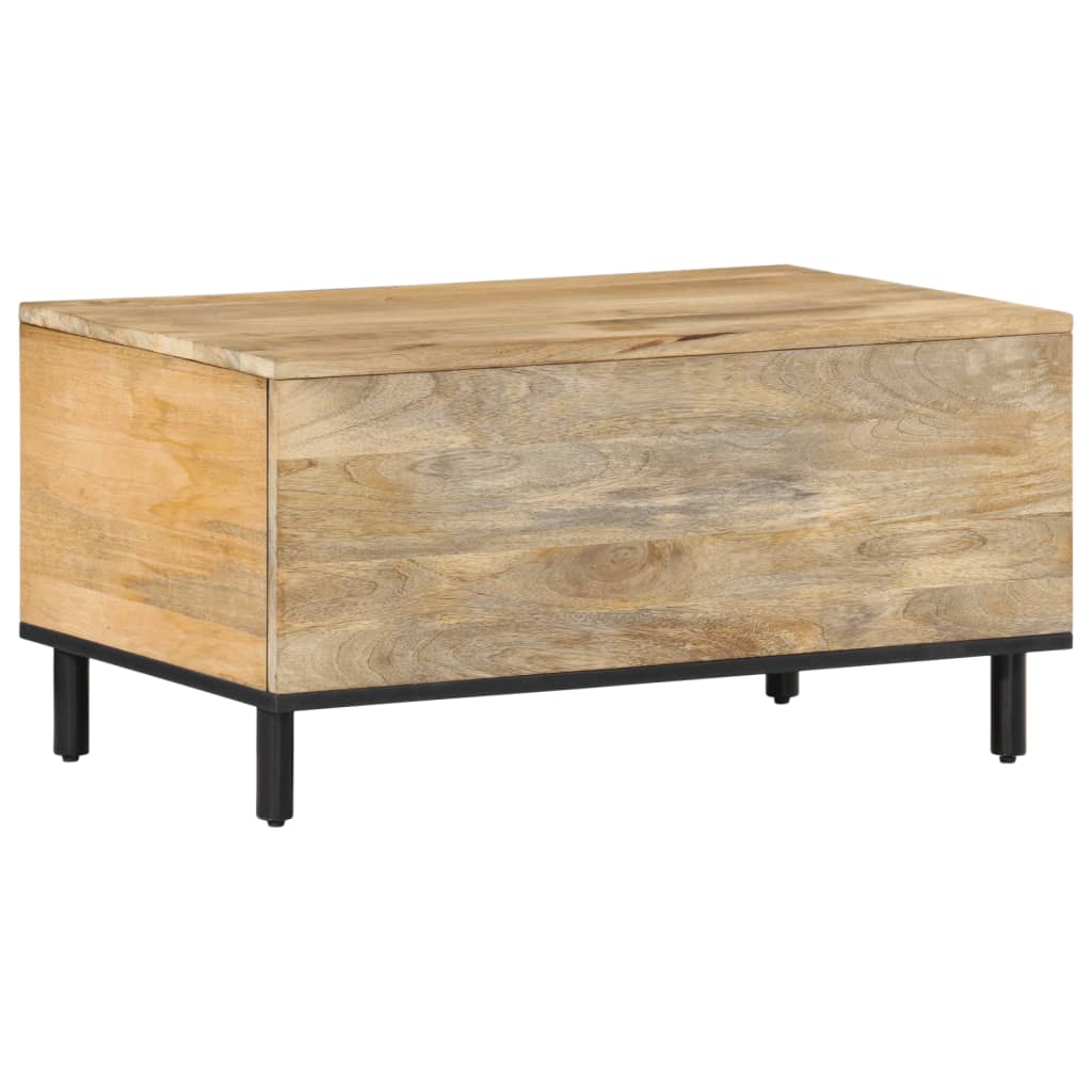 Mesa De Centro De Madera Maciza De Mango 80X50X40 Cm
