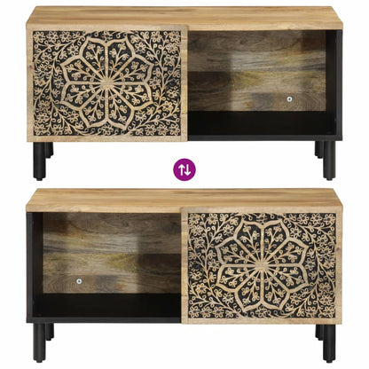 Mesa De Centro De Madera Maciza De Mango 80X50X40 Cm