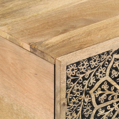 Mesa De Centro De Madera Maciza De Mango 80X50X40 Cm