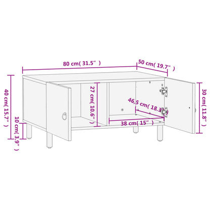Mesa De Centro De Madera Maciza De Pino 80X50X40 Cm