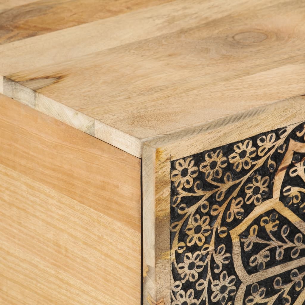 Mesa De Centro De Madera Maciza De Pino 80X50X40 Cm