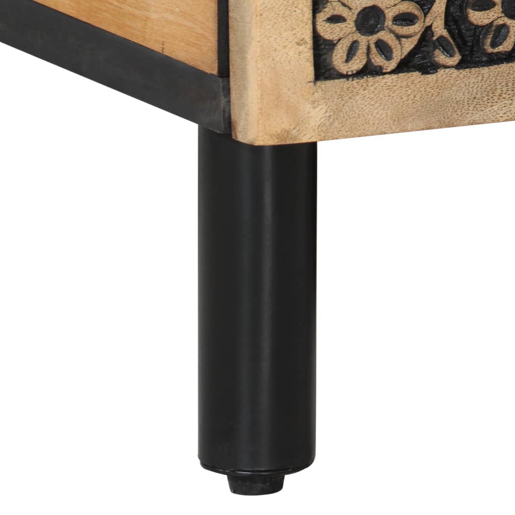 Mesa De Centro De Madera Maciza De Pino 80X50X40 Cm