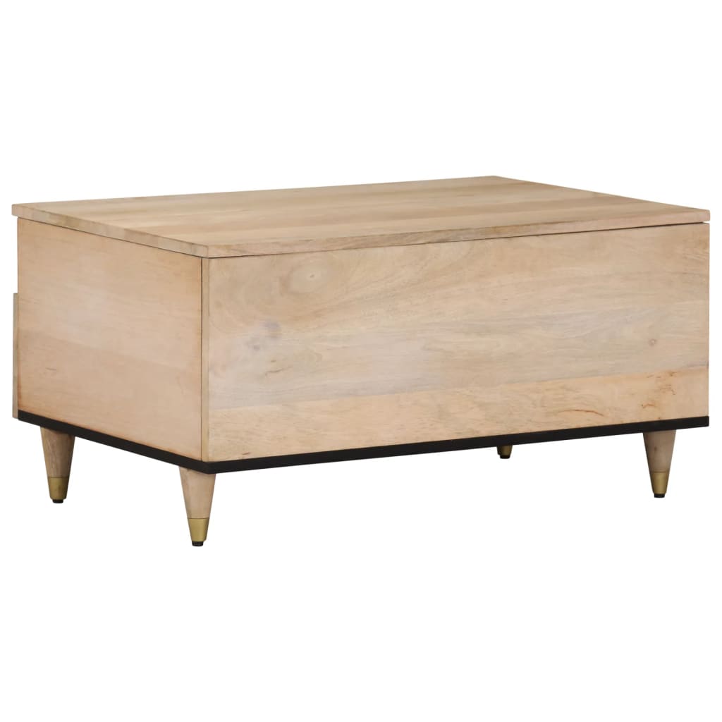 Mesa De Centro De Madera Maciza Mango 80X54X40 Cm