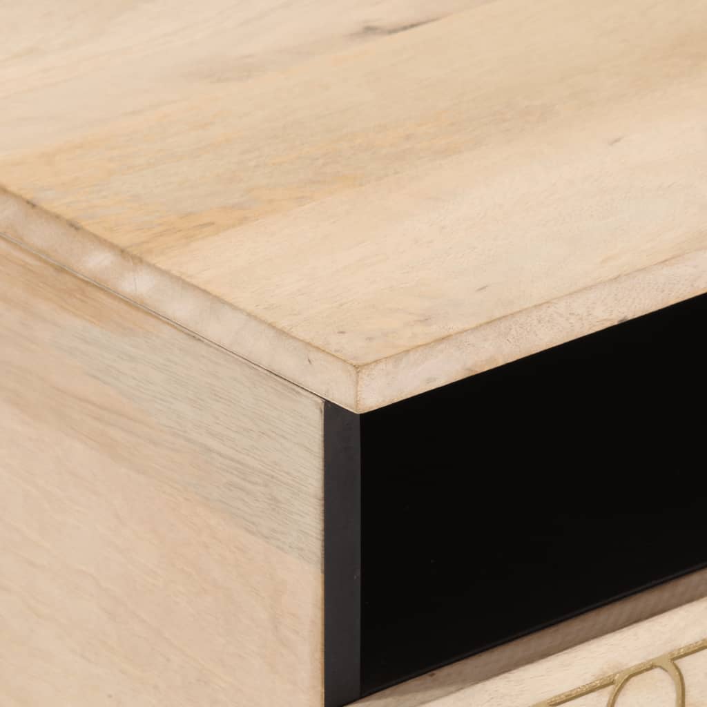 Mesa De Centro De Madera Maciza Mango 80X54X40 Cm