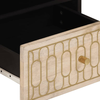 Mesa De Centro De Madera Maciza Mango 80X54X40 Cm