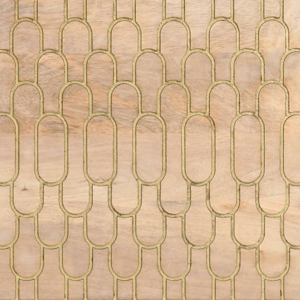 Mesa De Centro De Madera Maciza Mango 80X54X40 Cm