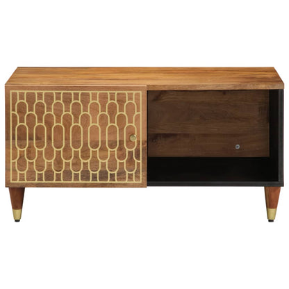 Mesa De Centro De Madera Maciza De Mango 80X50X40 Cm