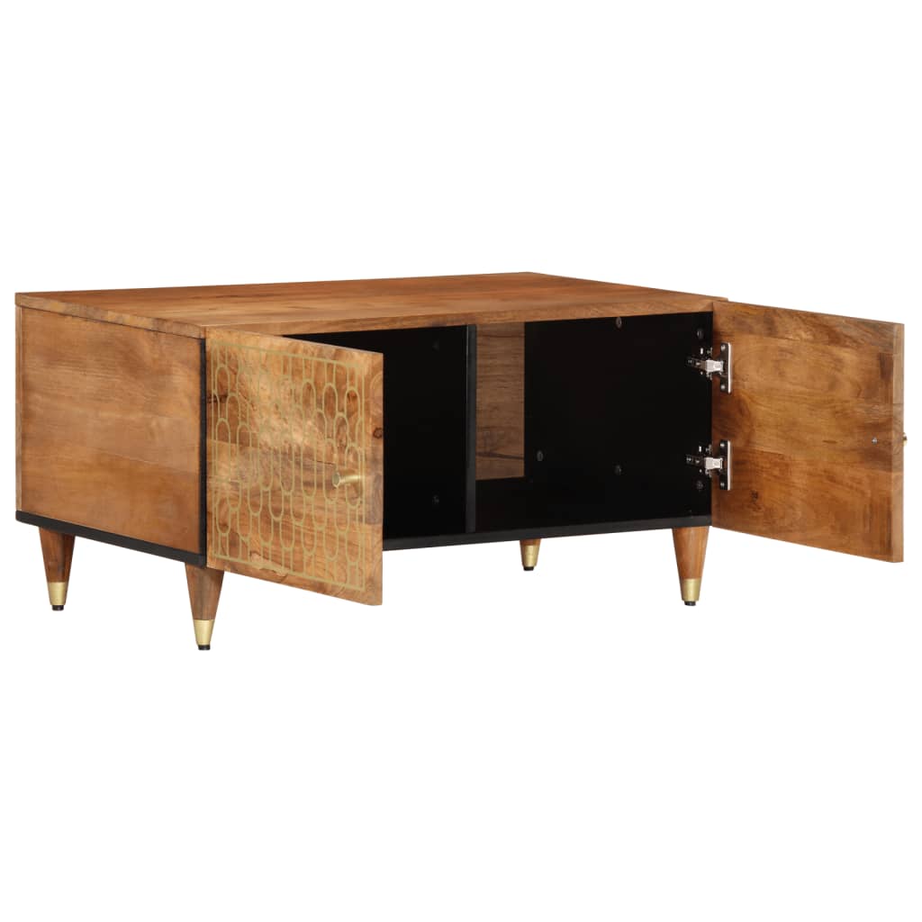 Mesa De Centro De Madera Maciza De Mango 80X50X40 Cm
