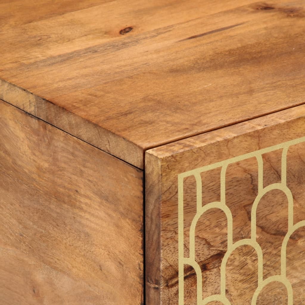 Mesa De Centro De Madera Maciza De Mango 80X50X40 Cm