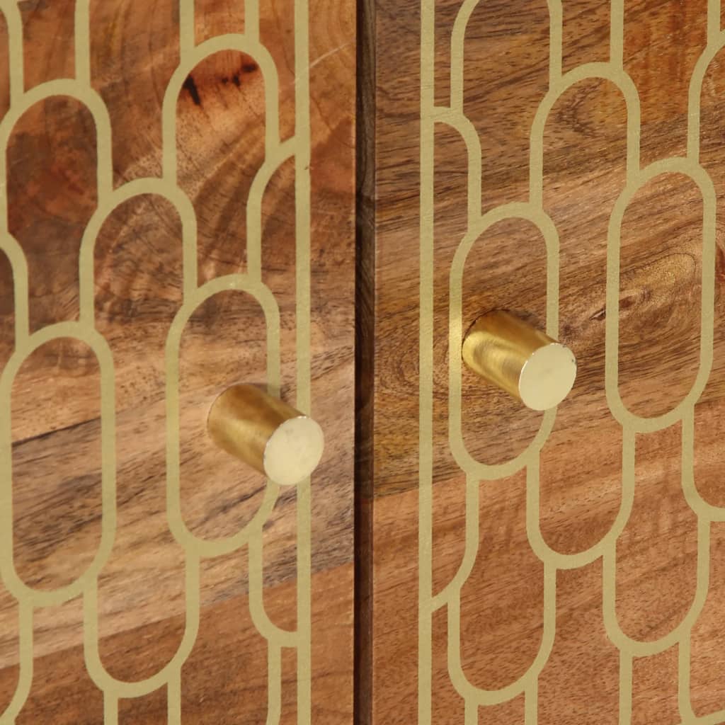 Mesa De Centro De Madera Maciza De Mango 80X50X40 Cm