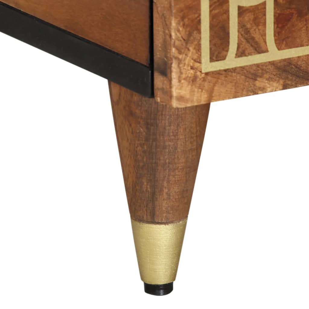 Mesa De Centro De Madera Maciza De Mango 80X50X40 Cm