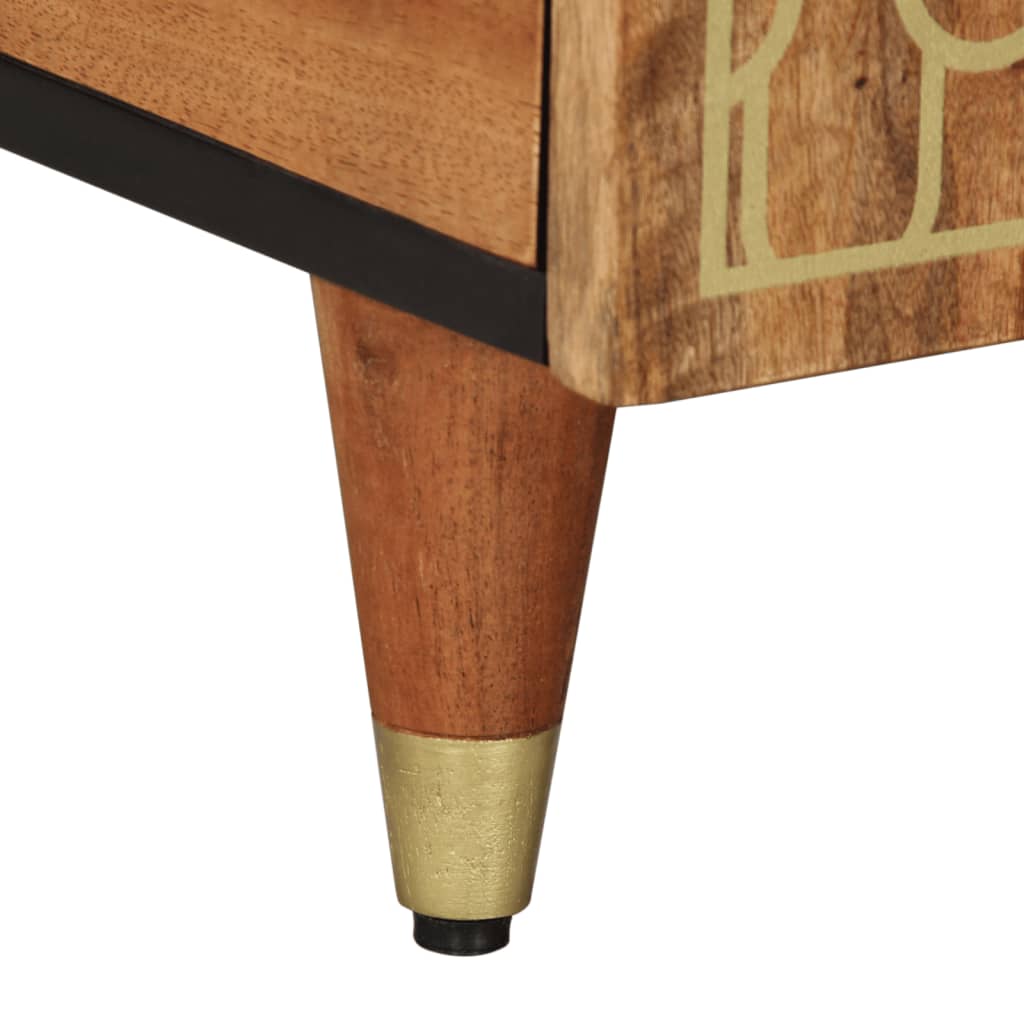 Mesa De Centro De Madera Maciza Mango 100X54X40 Cm