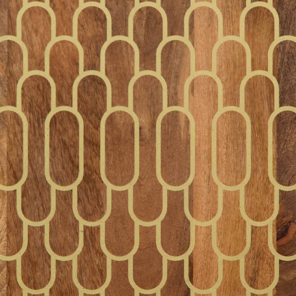 Mesa De Centro De Madera Maciza Mango 100X54X40 Cm