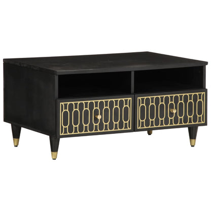 Mesa De Centro De Madera Maciza Mango 80X54X40 Cm