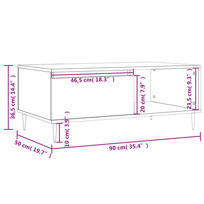 Mesa De Centro Madera Contrachapada 90X50X36,5 Cm