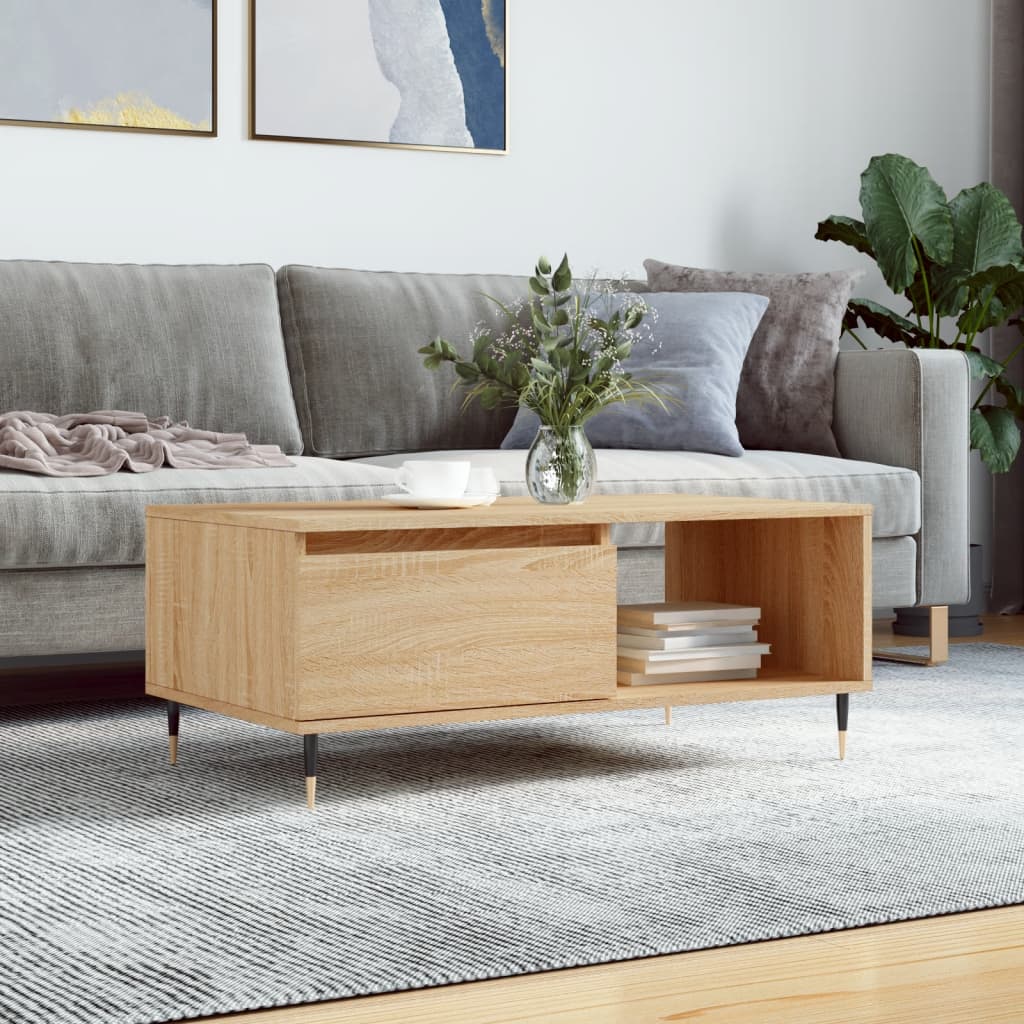 Mesa De Centro Madera Contrachapada 90X50X36,5 Cm