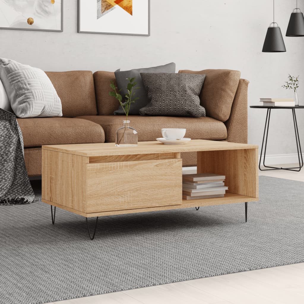 Mesa De Centro Madera Contrachapada 90X50X36,5 Cm