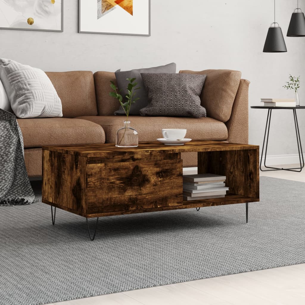 Mesa De Centro Madera Contrachapada 90X50X36,5 Cm