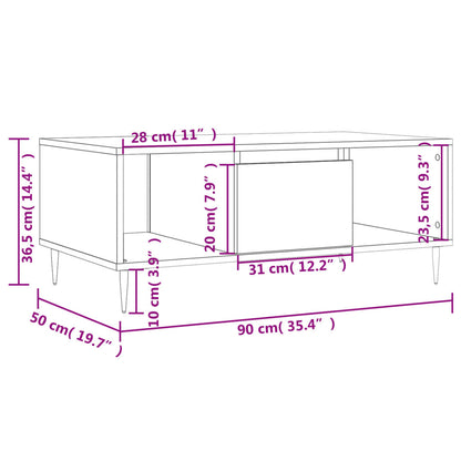 Mesa De Centro Madera Contrachapada 90X50X36,5 Cm