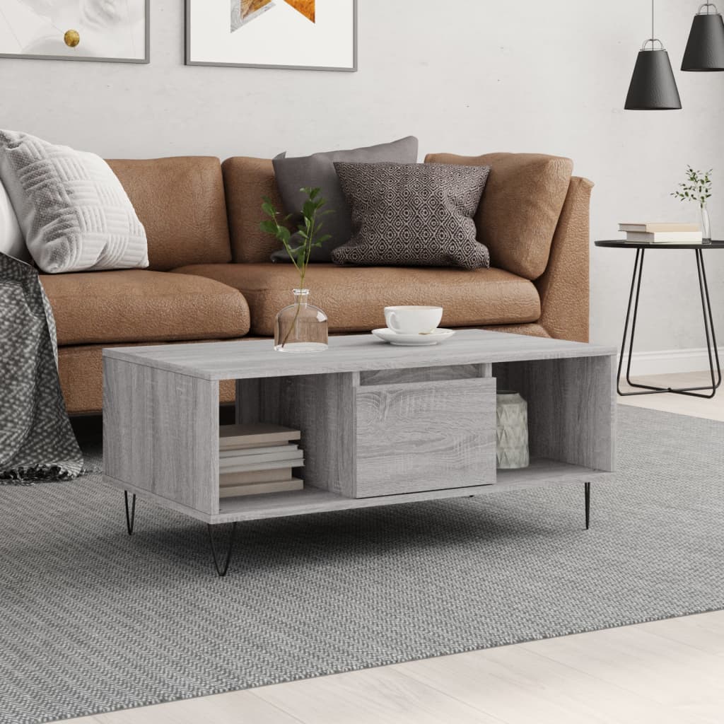 Mesa De Centro Madera Contrachapada 90X50X36,5 Cm