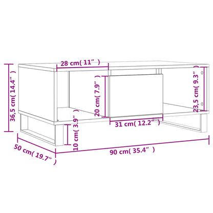 Mesa De Centro Madera Contrachapada 90X50X36,5 Cm
