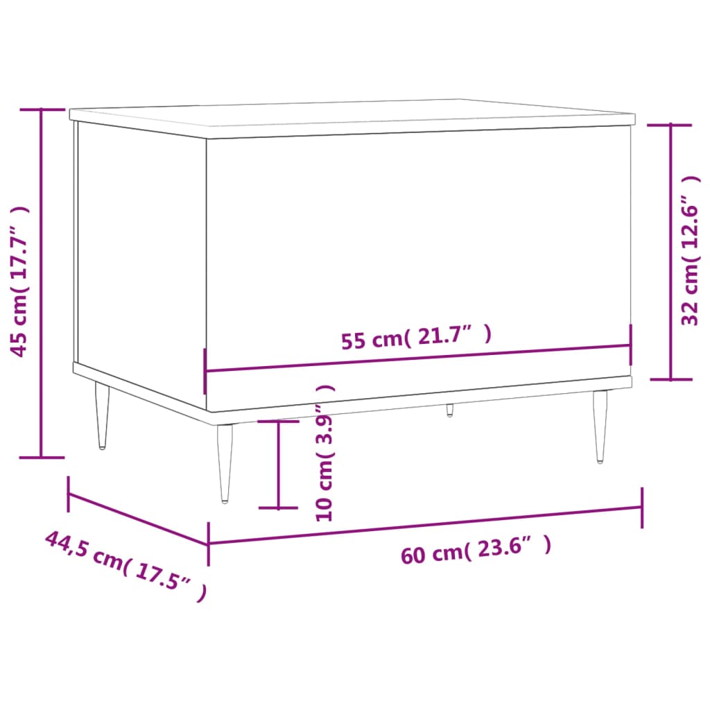 Mesa De Centro Madera Contrachapada 60X44,5X45 Cm