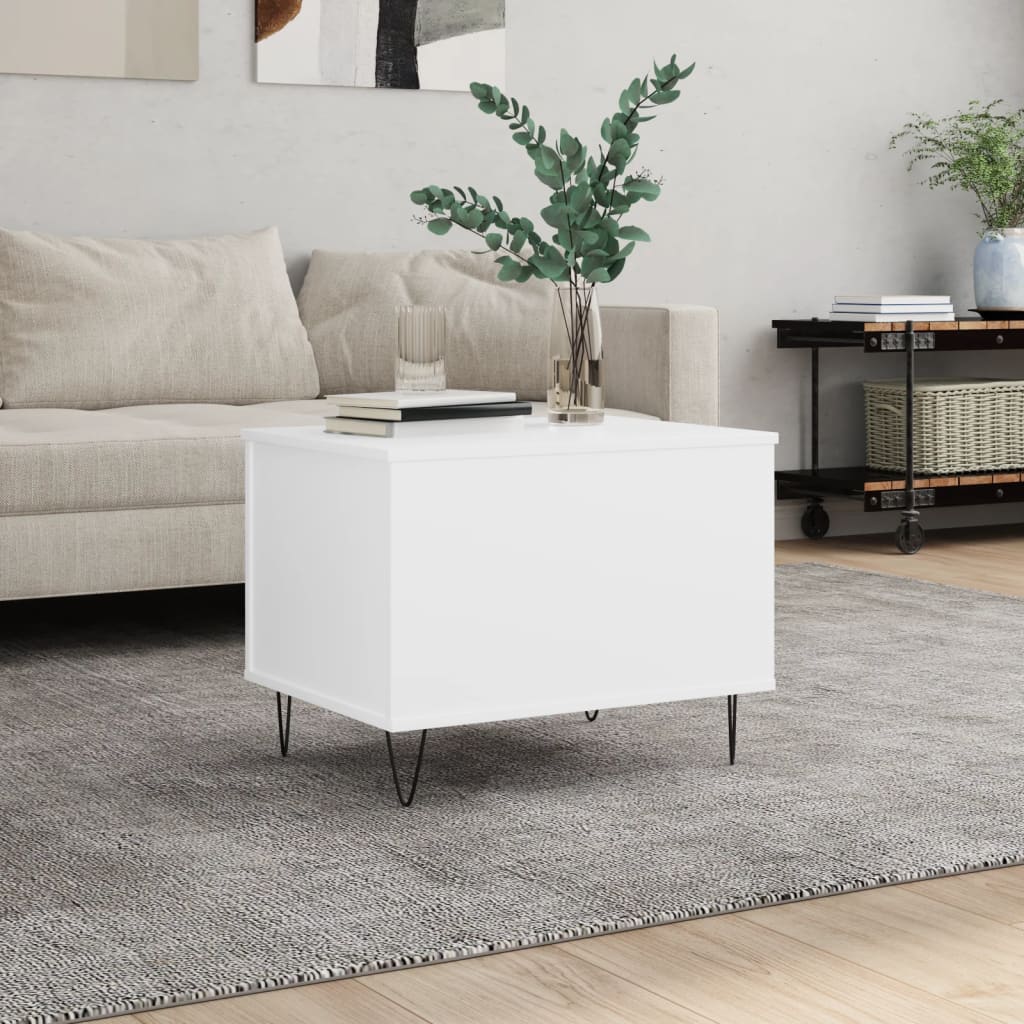 Mesa De Centro Madera Contrachapada Roble Marrón 60X44,5X45 Cm