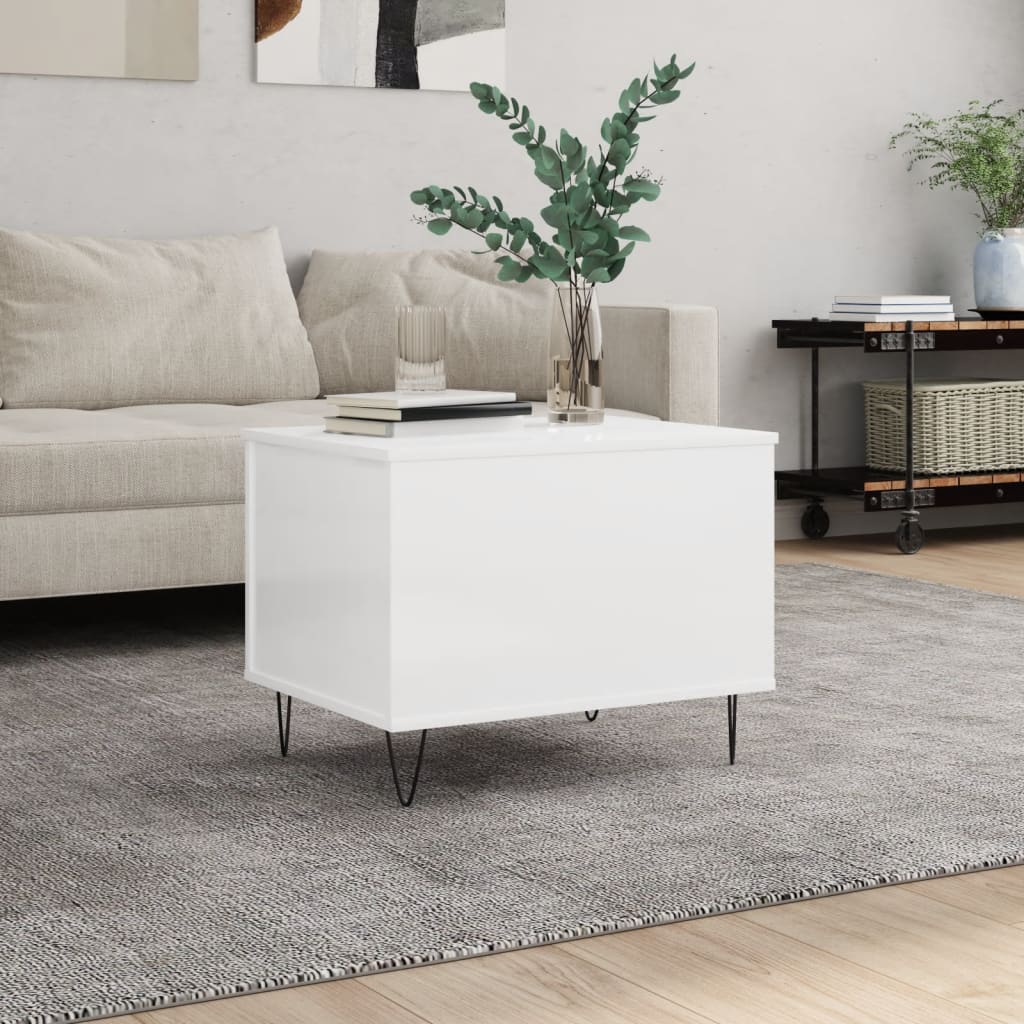 Mesa De Centro Madera Contrachapada Roble Marrón 60X44,5X45 Cm
