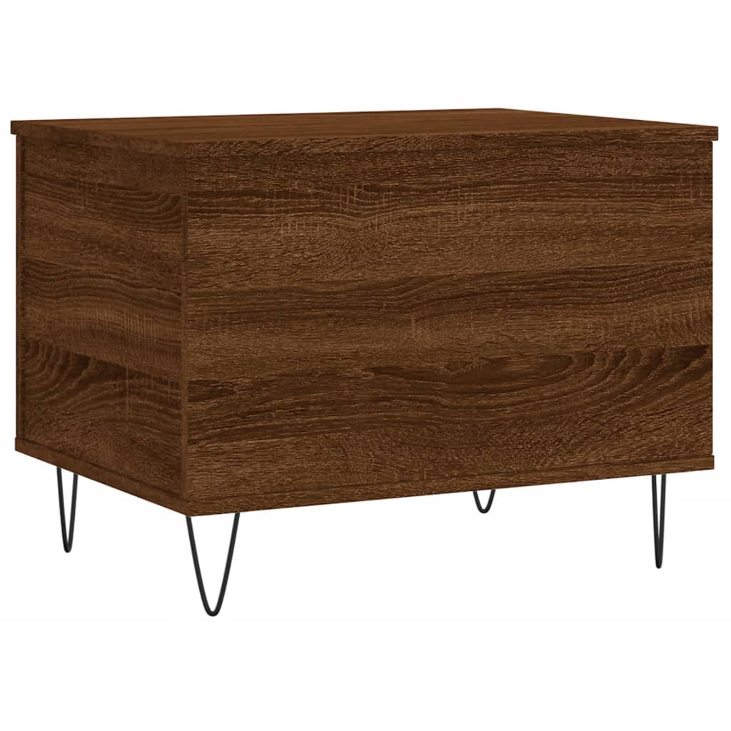 Mesa De Centro Madera Contrachapada Roble Marrón 60X44,5X45 Cm