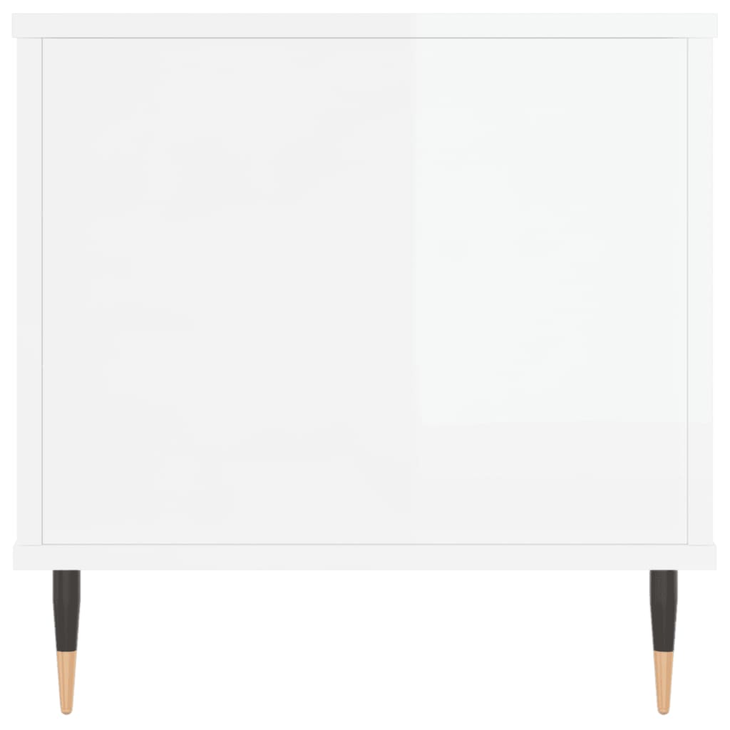 Mesa De Centro Madera Contrachapada Blanco Brillo 90X44,5X45 Cm