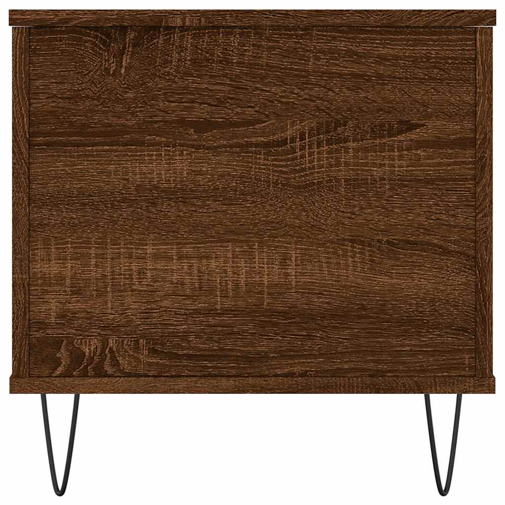Mesa De Centro Madera Contrachapada Roble Marrón 90X44,5X45 Cm