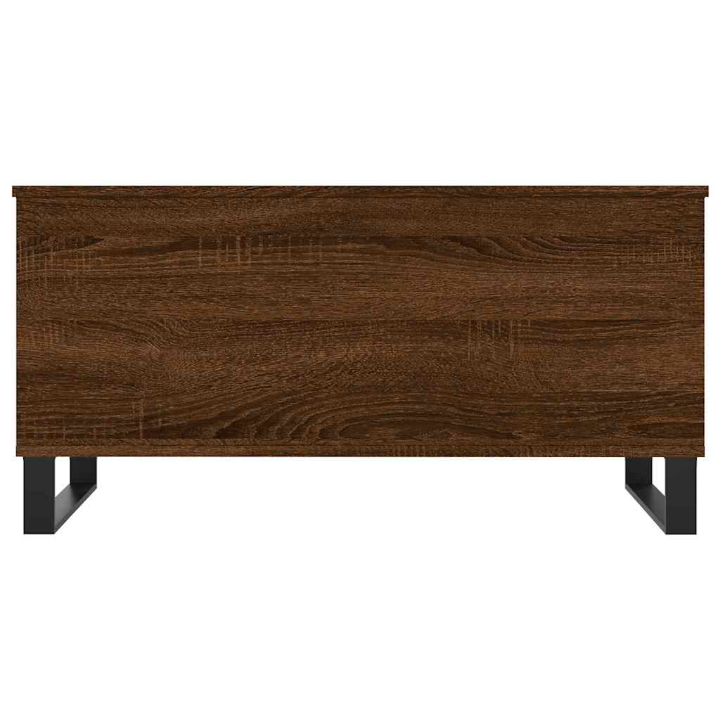 Mesa De Centro Madera Contrachapada Roble Marrón 90X44,5X45 Cm