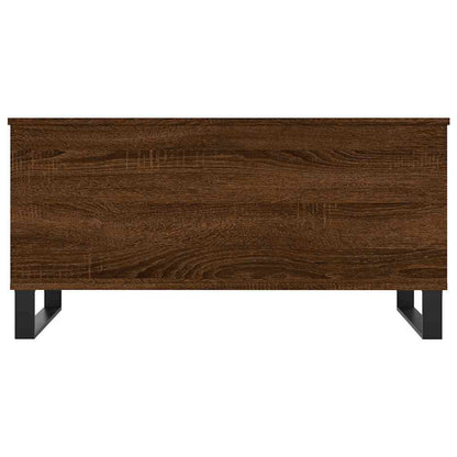 Mesa De Centro Madera Contrachapada Roble Marrón 90X44,5X45 Cm