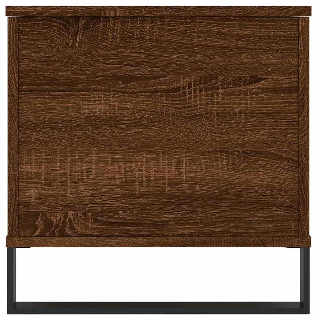 Mesa De Centro Madera Contrachapada Roble Marrón 90X44,5X45 Cm