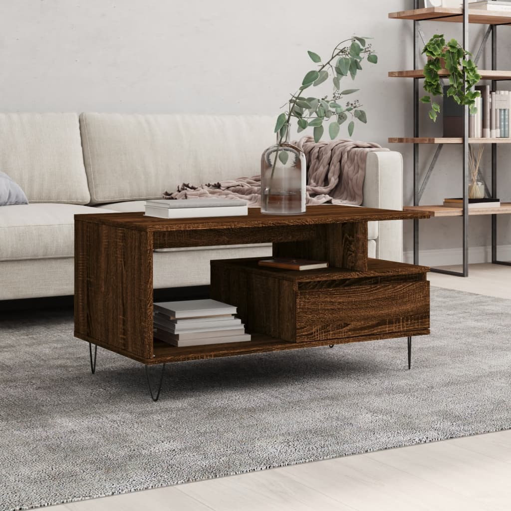 Mesa De Centro Madera Contrachapada 90X49X45 Cm