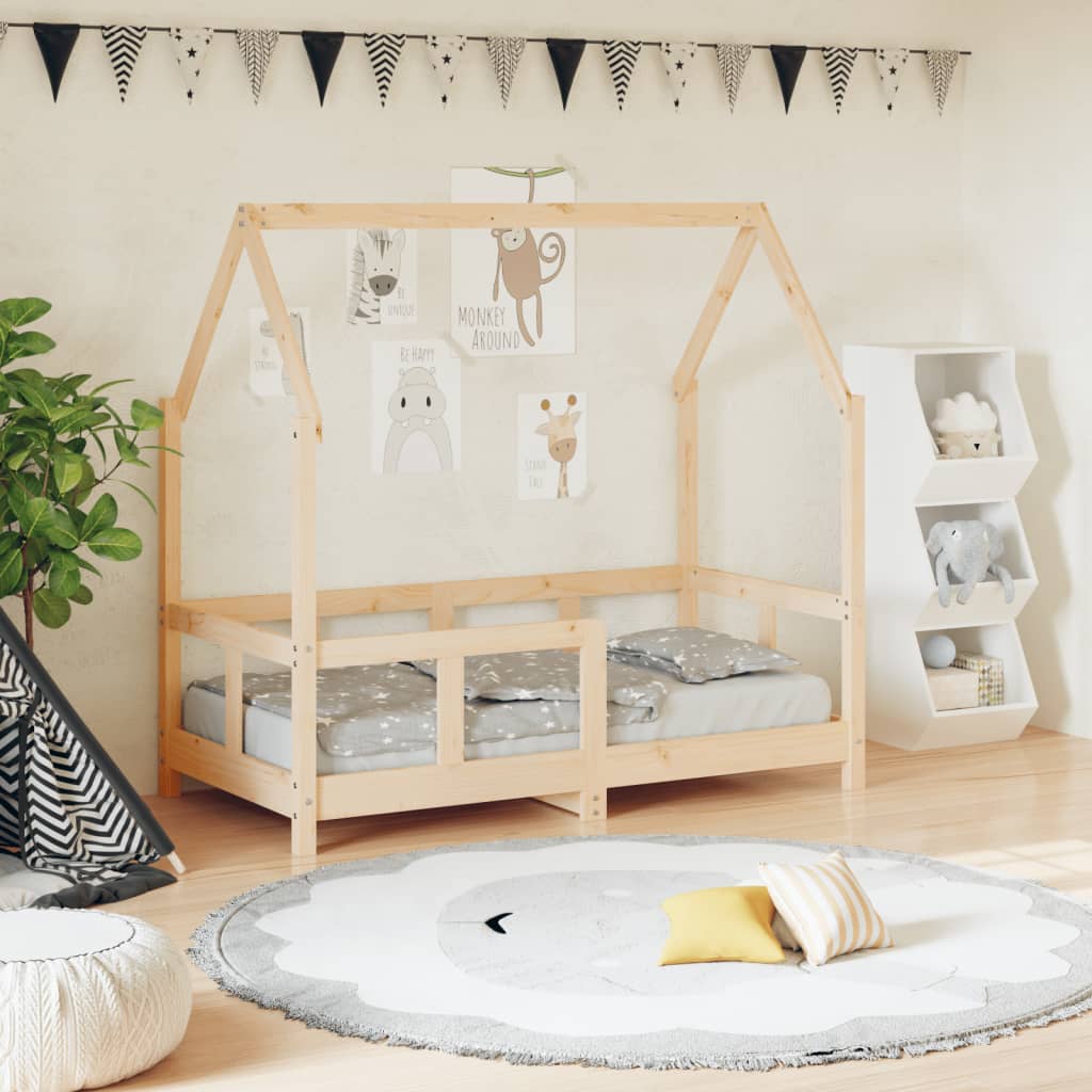 Estructura De Cama Infantil Madera De Pino 90X190Cm