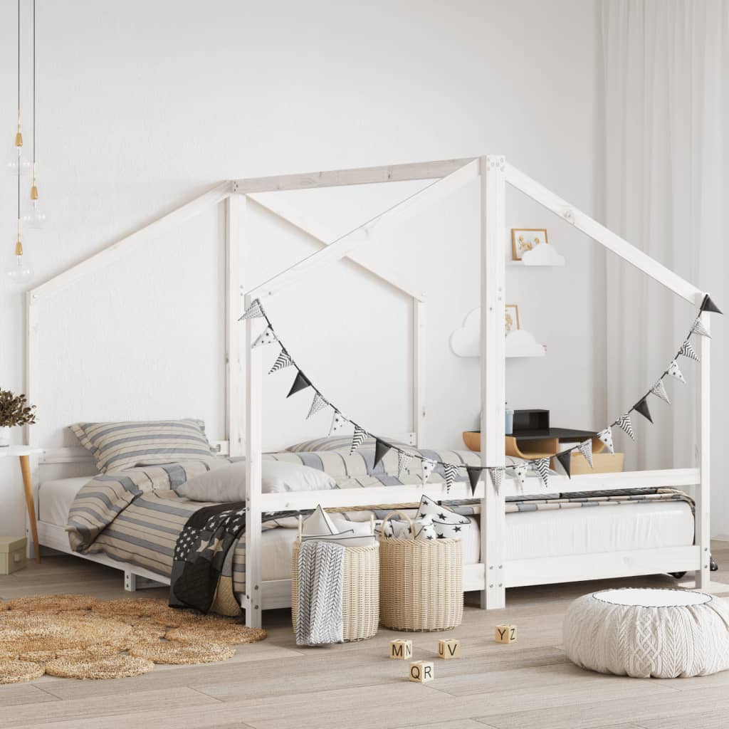 Estructura De Cama De Niños Madera Maciza De Pino 2X(90X160) Cm