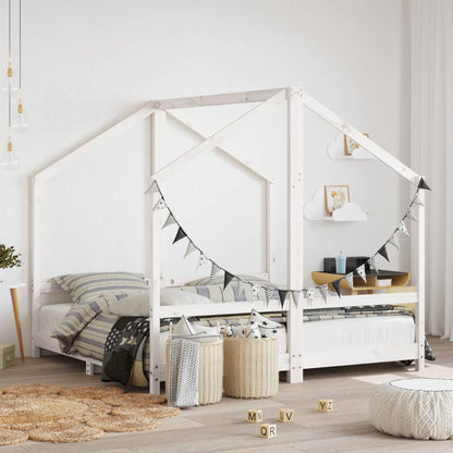 Estructura De Cama De Niños Madera Maciza De Pino 2X(90X160) Cm