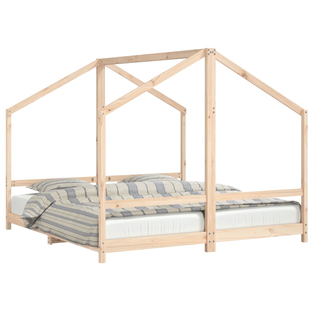 Estructura De Cama De Niños Madera Maciza De Pino 2X(90X160) Cm