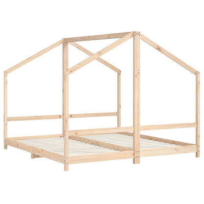 Estructura De Cama De Niños Madera Maciza De Pino 2X(90X160) Cm