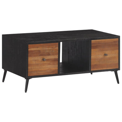 Mesa De Centro Teca Reciclada Maciza 90X50X41 Cm
