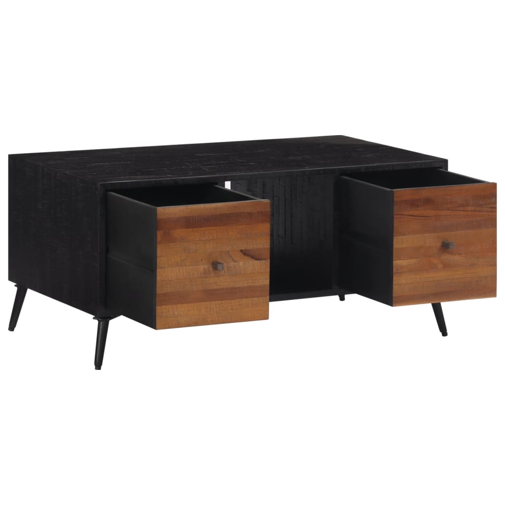 Mesa De Centro Teca Reciclada Maciza 90X50X41 Cm
