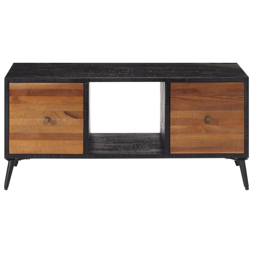 Mesa De Centro Teca Reciclada Maciza 90X50X41 Cm