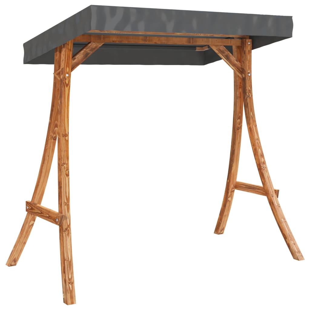Tumbona Columpio Con Toldo Madera Maciza Abeto Acabado De Teca