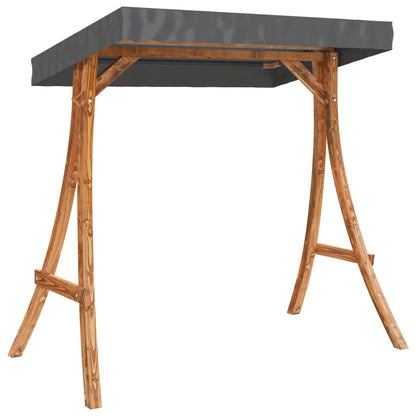 Tumbona Columpio Con Toldo Madera Maciza Abeto Acabado De Teca
