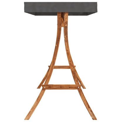 Tumbona Columpio Con Toldo Madera Maciza Abeto Acabado De Teca