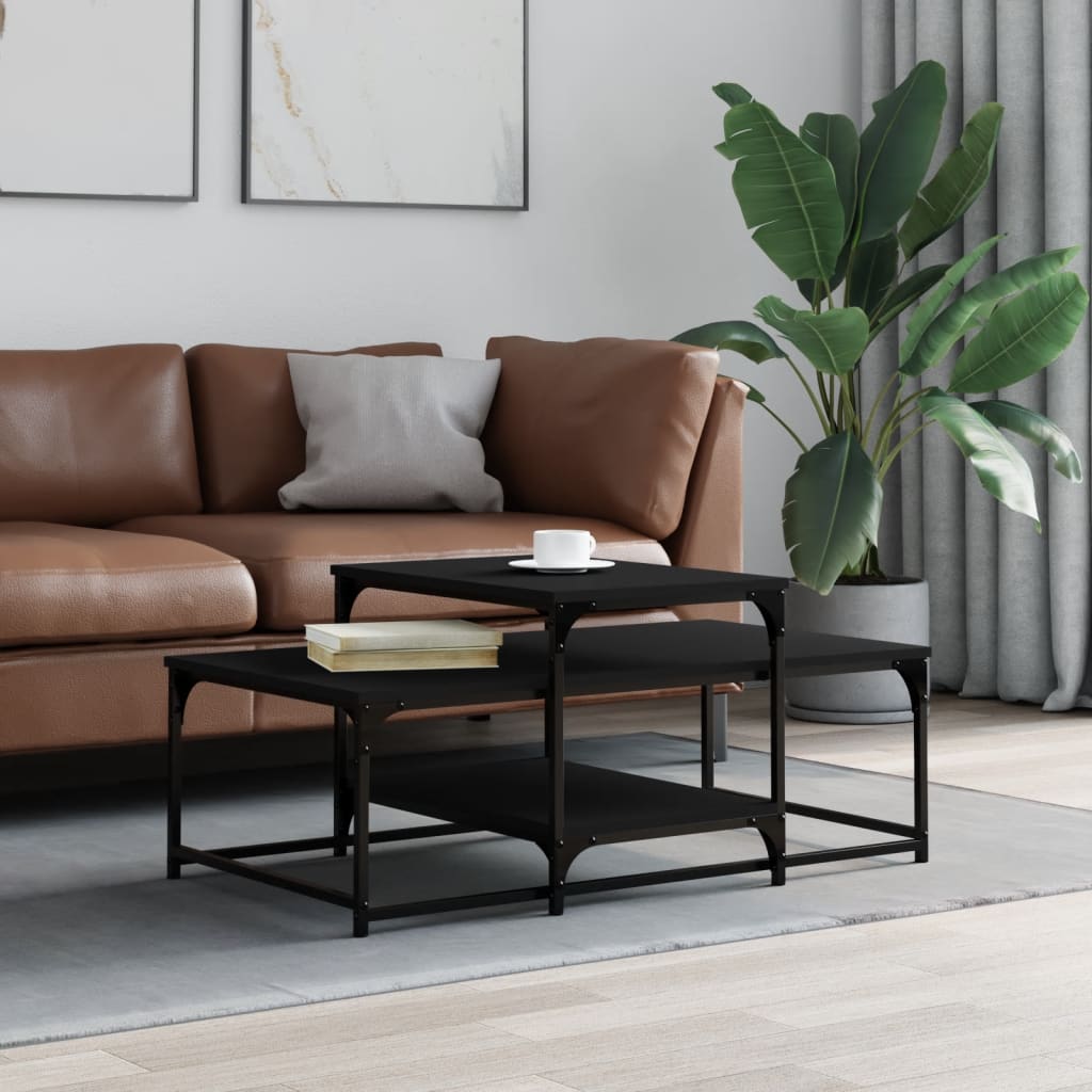 Mesa De Centro Madera De Ingeniería Roble Marrón 102X60X45 Cm
