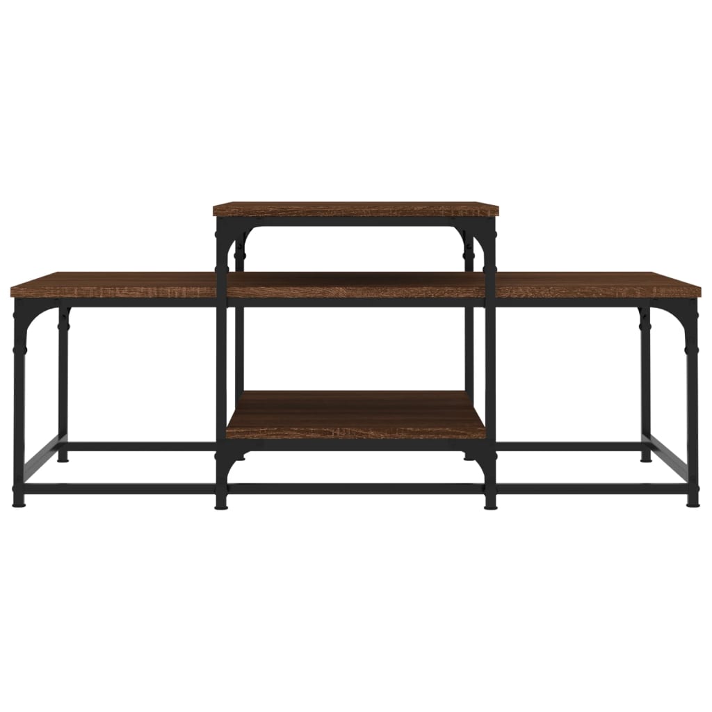 Mesa De Centro Madera De Ingeniería Roble Marrón 102X60X45 Cm