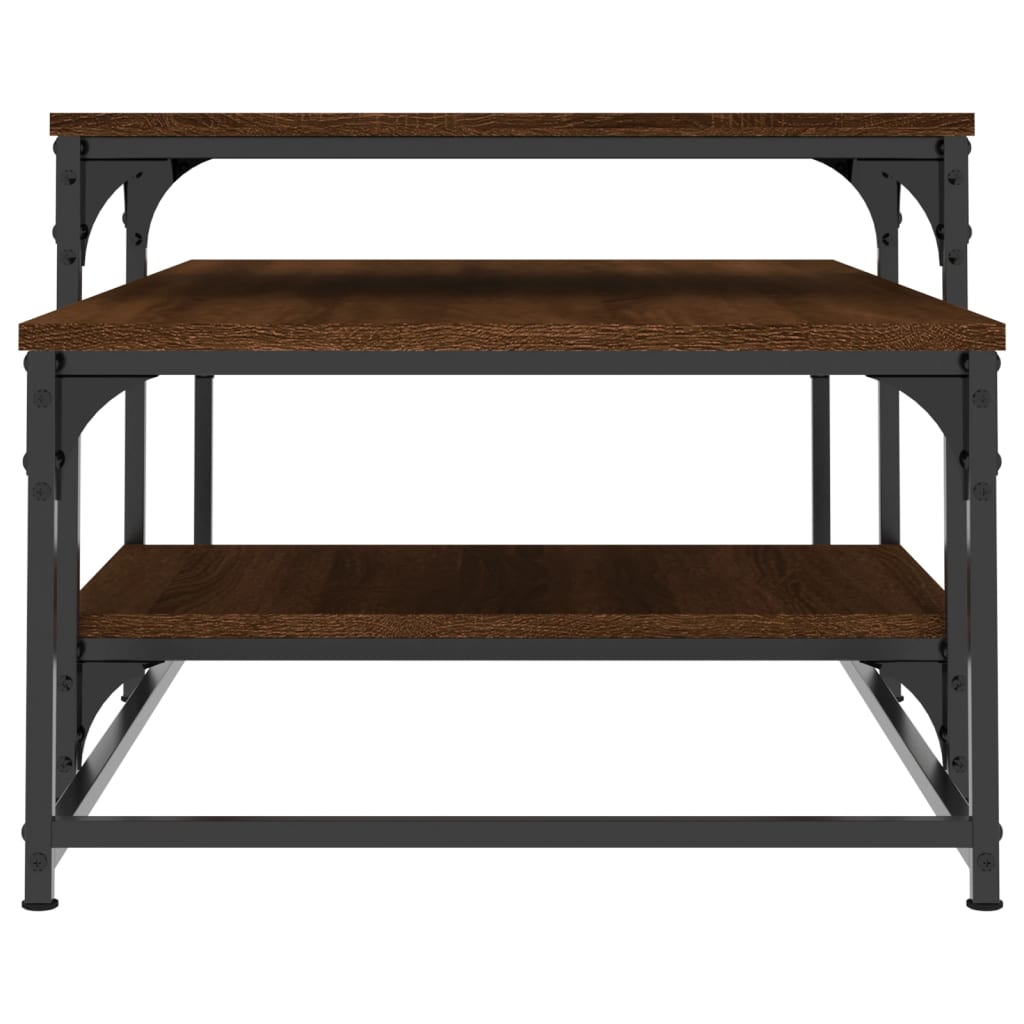 Mesa De Centro Madera De Ingeniería Roble Marrón 102X60X45 Cm