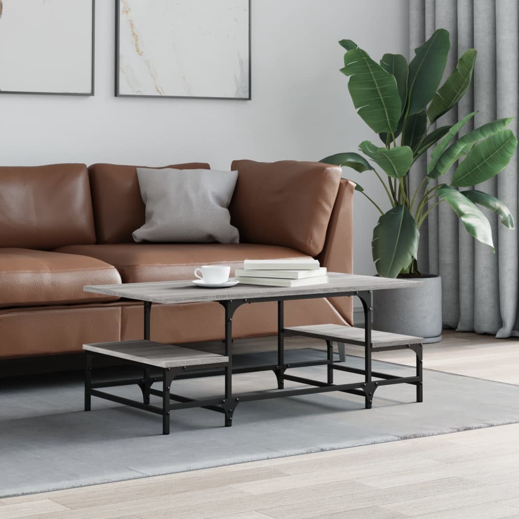 Mesa De Centro Madera Contrachapada Roble Marrón 100X50,5X40 Cm